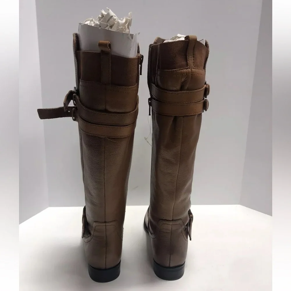 Naturalizer Women’s Jessie, Brown Leather Knee High Boots, Size 4.5, Wide Calf.